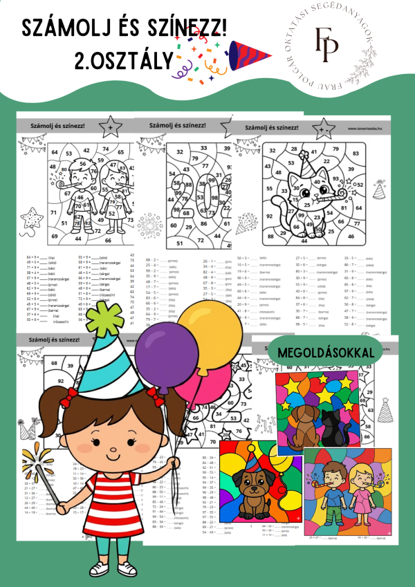 Számolj és színezz! -Újév 2. osztály