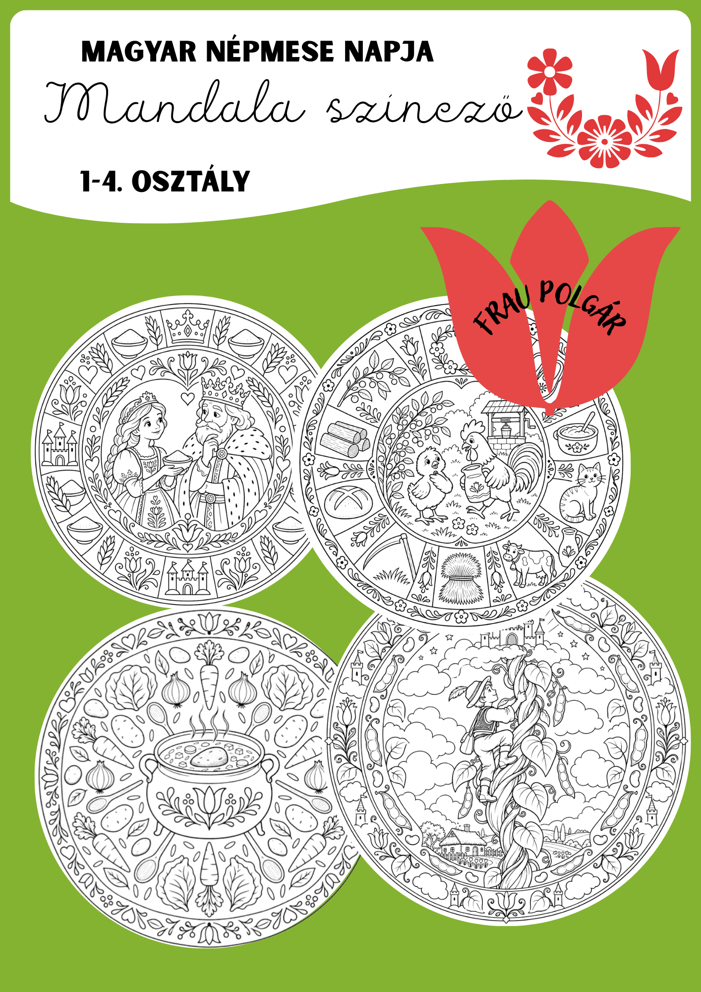 Magyar Népmese Napja – népmese mandala színező